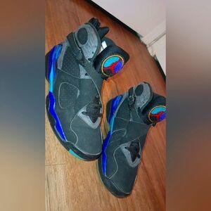 Size 8- Jordan 8 Retro Aqua (2015) Blue Purple Black